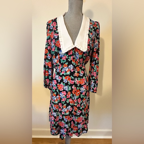 Floral Collared Mini Tea Dress | Nobody's Child | size 12 - Picture 3 of 11